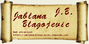Jablana Blagojević vizit kartica